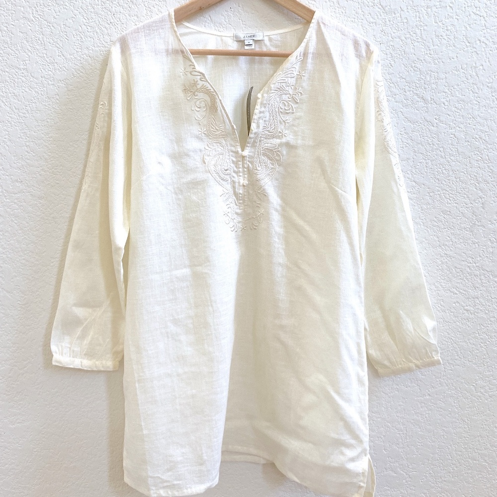 J.CREW NWT EMBROIDERED BEACH COVER UP DRESS TUNIC